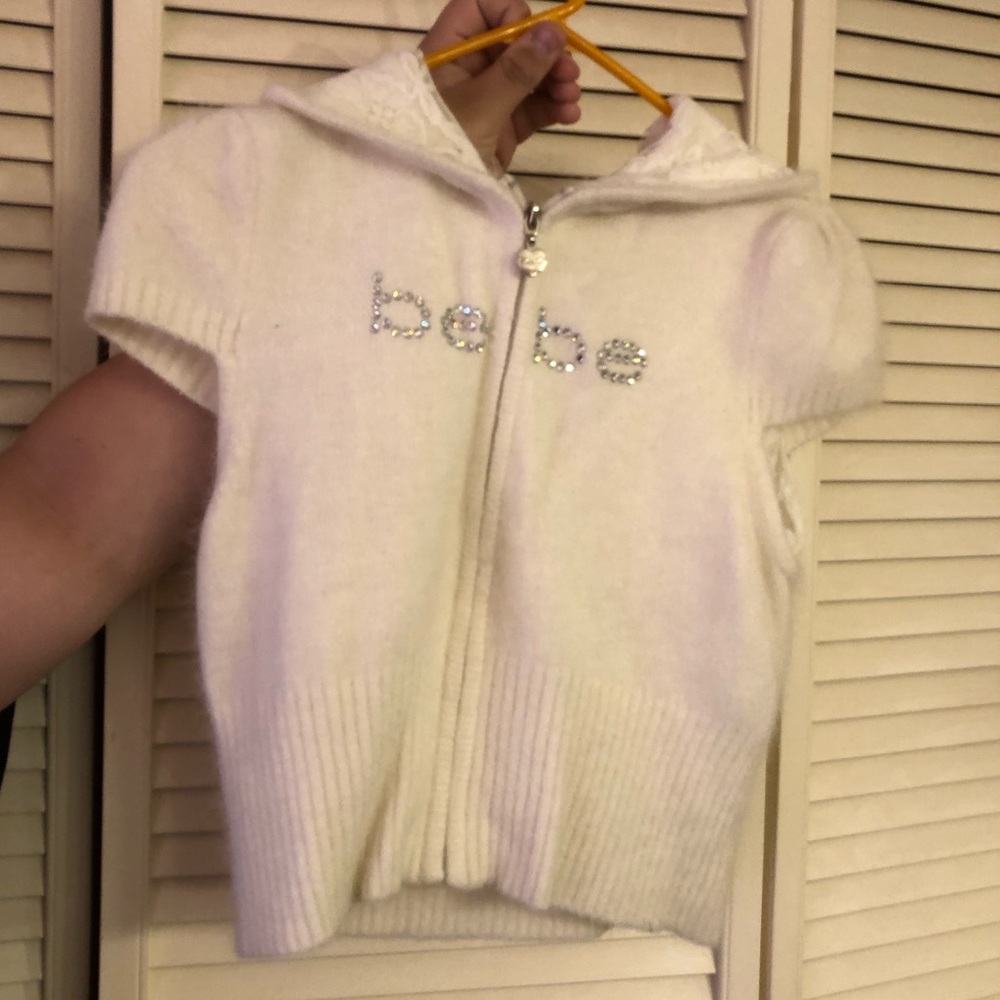 Fur Zip Up ShortSleeve Lace Hooded Jacket Sz Jr Lg